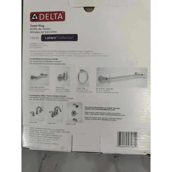 Delta Lahara Chrome‎ Towel Ring & Toilet Paper Roll Open Box 73846 and 73850 - Picture 7 of 8